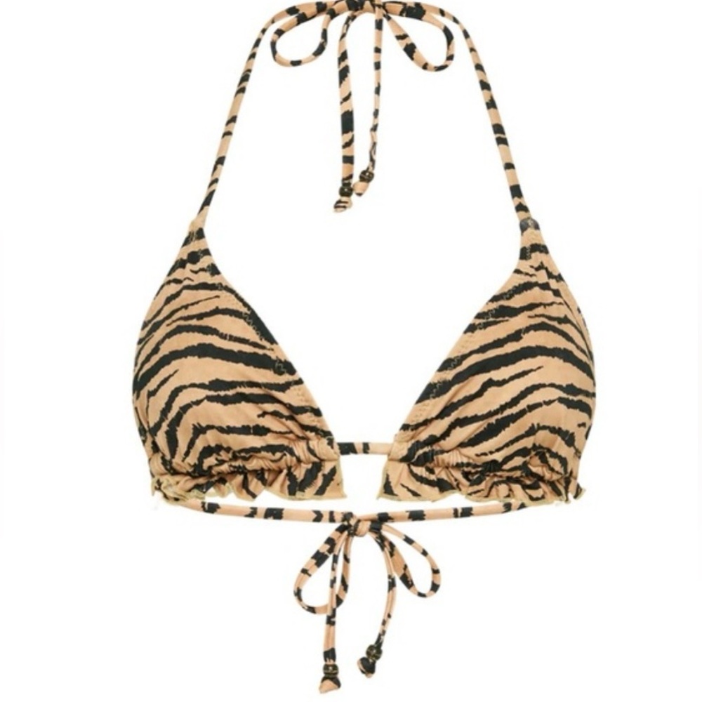 Spell & the Gypsy Banksia Animale Tiger Print Tri Bikini Top